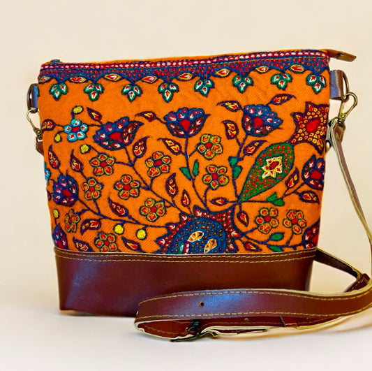 Laleh Crossbody (Orange/Dark Brown)